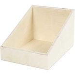 Creotime Display Doos - Presentatie Box - Triplex Hout - Hoogte achterkant: 12cm - Hoogte voorkant: 4cm - Diepte: 19,5 cm - Breedte: 15cm - 1 stuk