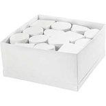 Dozen in displaybox, wit, H: 5 cm, d 10-12 cm, 27 stuk/ 1 doos