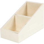 Creotime Display Doos - Presentatie Box - 2 Vakken - Triplex Hout - Hoogte achterkant: 12cm - Hoogte voorkant: 4cm - Diepte: 19,5 cm - Breedte: 10cm - 1 stuk