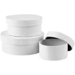 Ronde dozen, wit, H: 2,5+4+4,5 cm, d: 7+9+11 cm, 18 stuk/ 1 doos