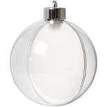 Deco ballen, transparant, d 8 cm, 5 stuk/ 1 doos