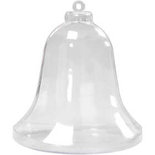 Deco Bel, transparant, H: 9,5 cm, 5 stuk/ 1 doos