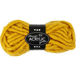 XL garen van acryl, donkergeel, L: 17 m, afm manga , 200 gr/ 1 bol