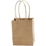Papieren zakken, bruin, H: 17 cm, B: 12x7 cm, 125 gr, 10 stuk/ 1 doos