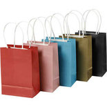 Papieren zakken, diverse kleuren, H: 17 cm, B: 12x7 cm, 125 gr, 5x2 stuk/ 1 doos