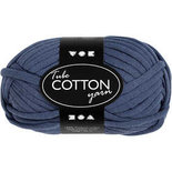 Textielgaren, donkerblauw, L: 45 m, 100 gr/ 1 bol