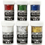 Glitter Fibers , metallic kleuren, 6x20 gr/ 1 doos