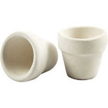 Bloempot, wit, H: 4,6 cm, d 5,2 cm, 6 stuk/ 1 karton