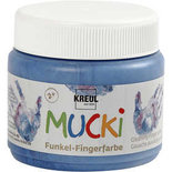 Mucki Vingerverf, metallic blauw, 150 ml/ 1 Doosje