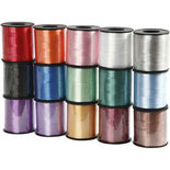 Cadeaulint, diverse kleuren, B: 10 mm, glossy, 15x50 m/ 1 doos