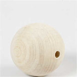 Houten kraal, d: 60 mm, gatgrootte 9 mm, 3 stuk/ 1 doos
