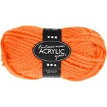 Fantasia acrylgaren, neon oranje, L: 35 m, afm maxi , 50 gr/ 1 bol