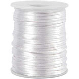 Satijnkoord, wit, dikte 2 mm, 50 m/ 1 rol