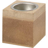 Waxinelichthouder, H: 6 cm, afm 6x6 cm, 1 stuk