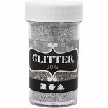 Glitter, zilver, H: 60 mm, d: 35 mm, 20 gr/ 1 Doosje