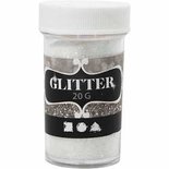 Glitter, wit, H: 60 mm, d: 35 mm, 20 gr/ 1 Doosje