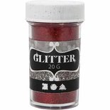 Glitter, rood, H: 60 mm, d: 35 mm, 20 gr/ 1 Doosje