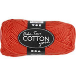 Katoengaren, rood, afm 8/4, L: 170 m, 50 gr/ 1 bol