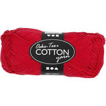 Katoengaren, donkerrood, afm 8/4, L: 170 m, 50 gr/ 1 bol