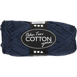Katoengaren, donkerblauw, afm 8/4, L: 170 m, 50 gr/ 1 bol