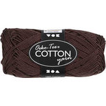 Katoengaren, donkerbruin, afm 8/4, L: 170 m, 50 gr/ 1 bol