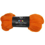 Merino wol, oranje, dikte 21 my, 100 gr/ 1 doos
