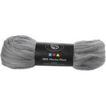 Merino wol, grijs, dikte 21 my, 100 gr/ 1 doos