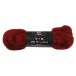 Merino wol, donkerrood, dikte 21 my, 100 gr/ 1 doos