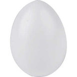 Ei, plastic, h: 4 cm, gatgrootte 2 mm, wit, 20stuks