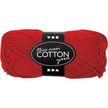 Katoengaren, rood, afm 8/8, L: 80-85 m, afm maxi , 50 gr/ 1 bol