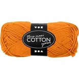 Katoengaren, oranje, afm 8/8, L: 80-85 m, afm maxi , 50 gr/ 1 bol