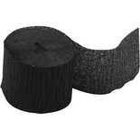 Crepepapier rollen, b: 5 cm, l: 20 m, zwart, 20rollen