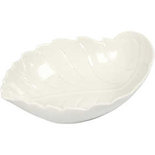 Schaal van keramiek, wit, H: 4 cm, afm 16x12 cm, 1 stuk