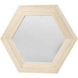 Lijst met spiegel, zeskant, afm 26x26 cm, uitsnede: 18x18 cm, Keizerin boom, 1stuk