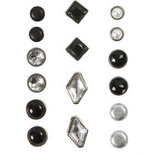 Deco brads, zwart, afm 8-18 mm, 16 stuk/ 1 doos