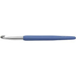 Haaknaald, blauw, afm 6, L: 13,3 cm, 1 stuk