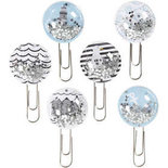 Shaker clips, zwart, blauw, grijs, wit, L: 49 mm, d 25 mm, 6 stuk/ 1 doos