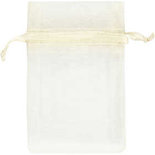 Organza zakjes, off-white, afm 7x10 cm, 10 stuk/ 1 doos