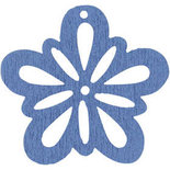 Bloem, lichtblauw, d: 27 mm, dikte 1,7 mm, 20stuks