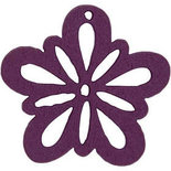 Bloem, donkerpaars, d: 27 mm, dikte 1,7 mm, 20stuks