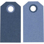 Cadeaulabels, donkerblauw/lichtblauw, afm 6x3 cm, 250 gr, 20stuks