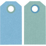 Cadeaulabels, donkerturquoise/lichtturquoise, afm 6x3 cm, 250 gr, 20stuks