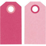 Cadeaulabels, roze, afm 6x3 cm, 250 gr, 20stuks