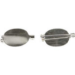 Brochespeld, verzilverd, afm 20x15 mm, 5 stuk/ 1 doos