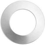 Metalen label, aluminium, ring, d: 32 mm, gatgrootte 19,32 mm, dikte 1,3 mm, 9 stuk/ 1 doos