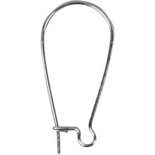 Oorbellen, verzilverd, L: 25 mm, 30 stuk/ 1 doos