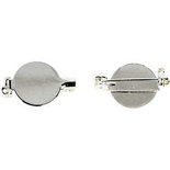 Brochespeld, verzilverd, d: 20 mm, 5 stuk/ 1 doos
