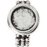 Cabochon ring, d: 19 mm, gatgrootte 14 mm, antiek zilver, 1stuk