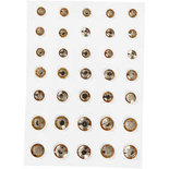 Strasstenen, goud, ronde kegel, afm 6+8+10 mm, 35 stuk/ 1 doos