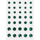 Strasstenen, afm 6+8+10 mm, groen, ronde kegel, 35stuks